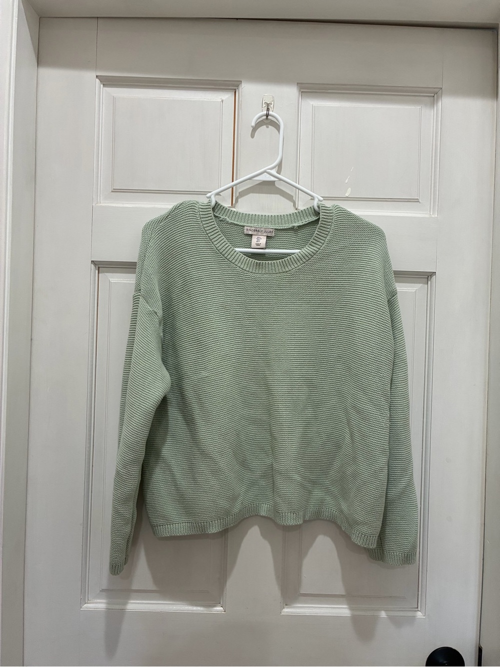 Sincerely Jules Mint Green Ribbed Crewneck Sweater